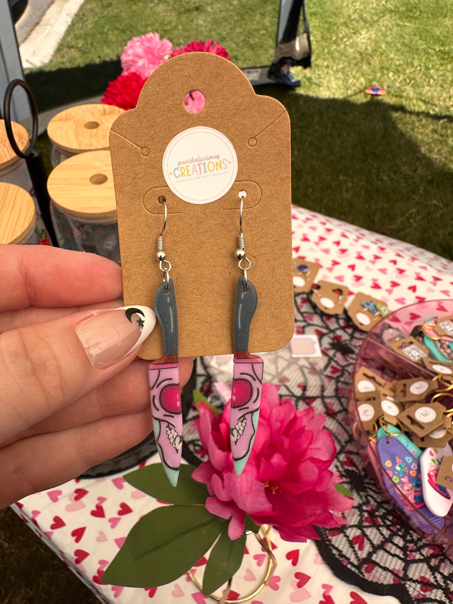 Skull Knife Earrings