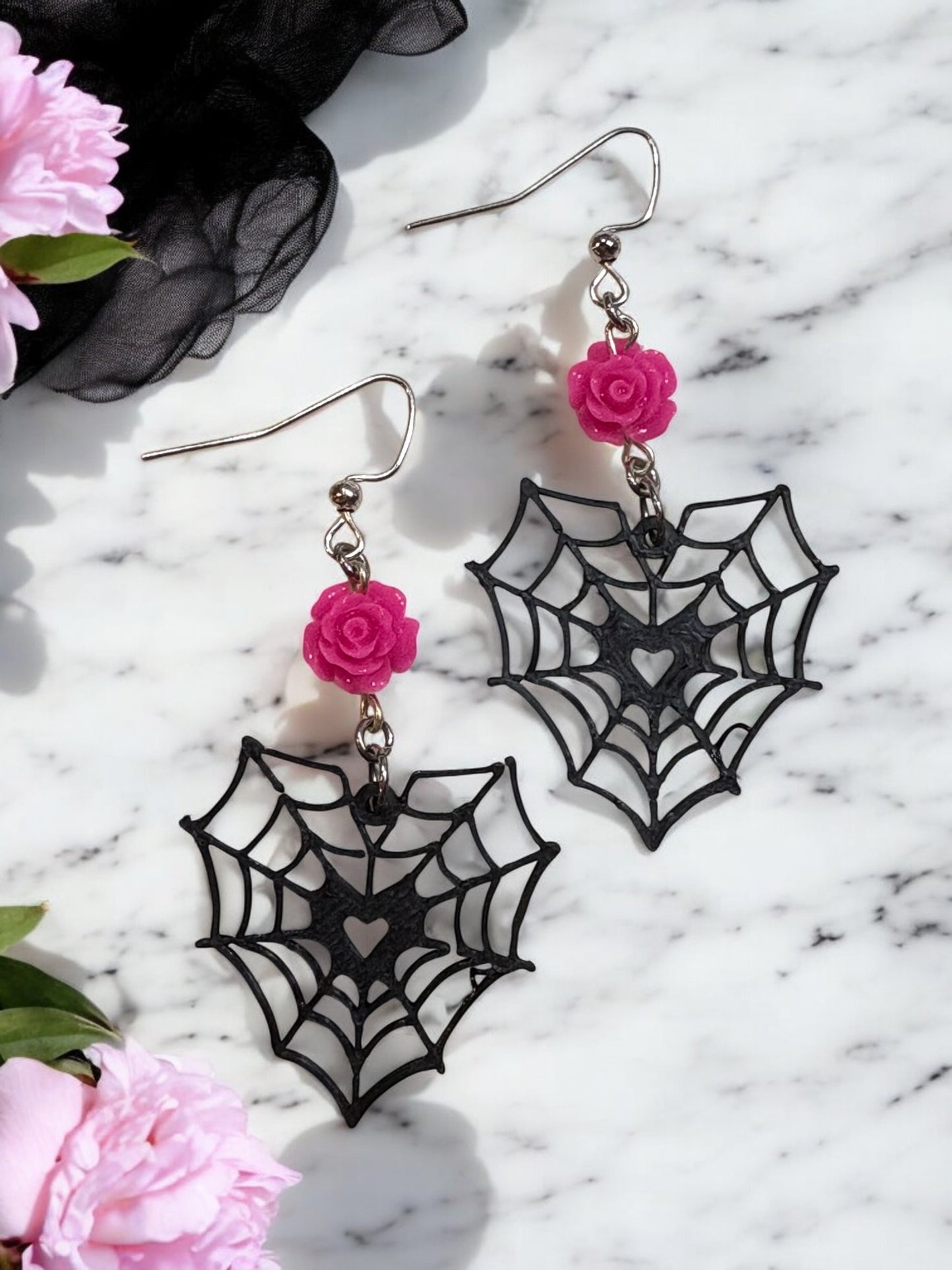 Web of Roses Earrings