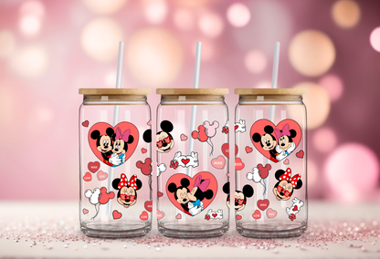 Minnie & Mickey Love Glass Beer Can