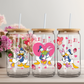 Daisy & Donald Valentines Glass Beer Can