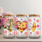 Pooh & Tigger Valentines Glass Beer Can