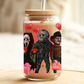 Valentines Heartthrobs of Horror Glass Beer Can