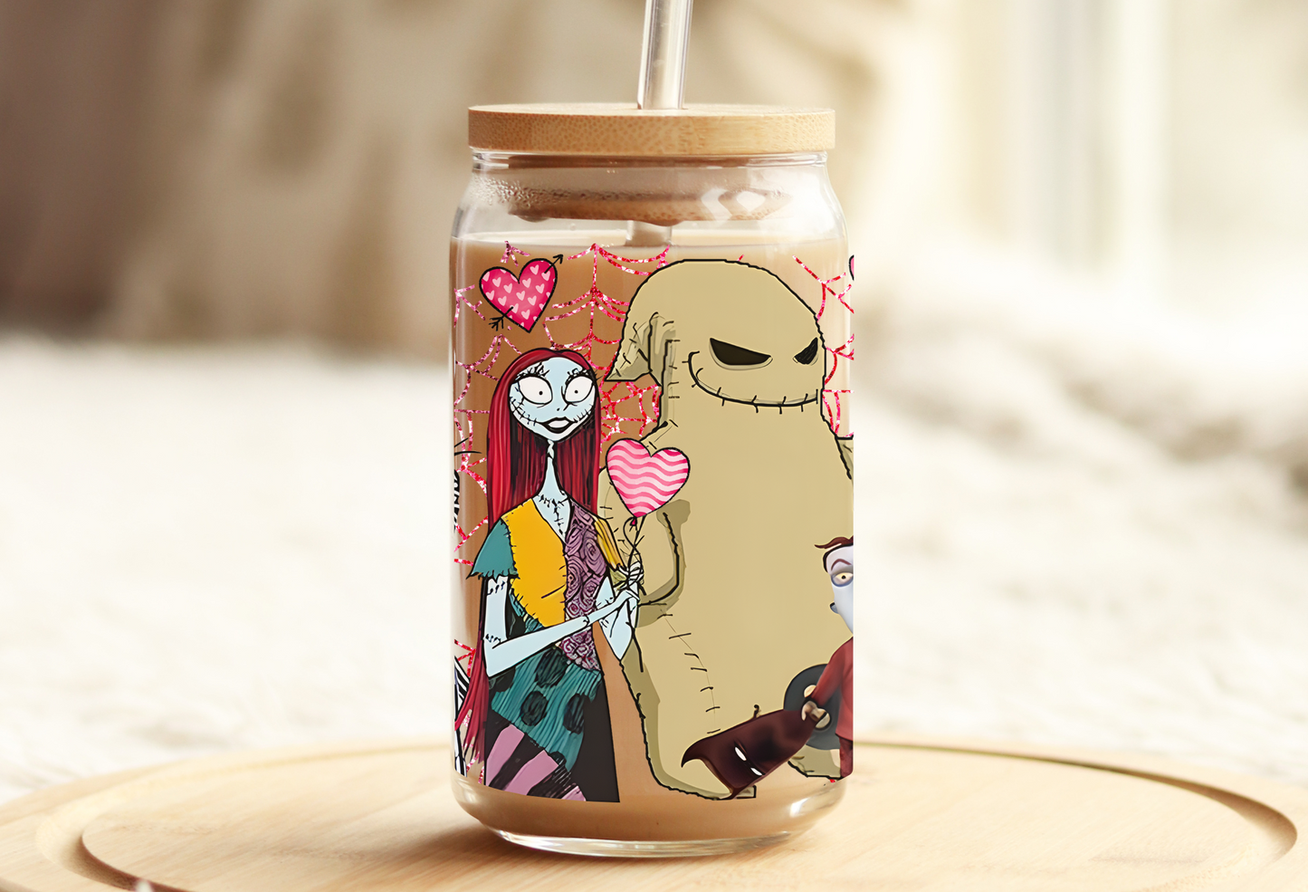 Nightmare Valentines Glass Beer Can