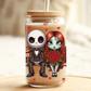 Jack & Sally Glass Beer Can