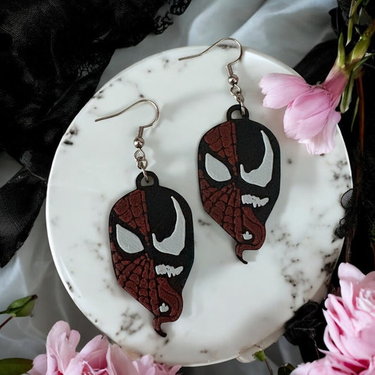 🕷️ “Webbed Duality” Earrings