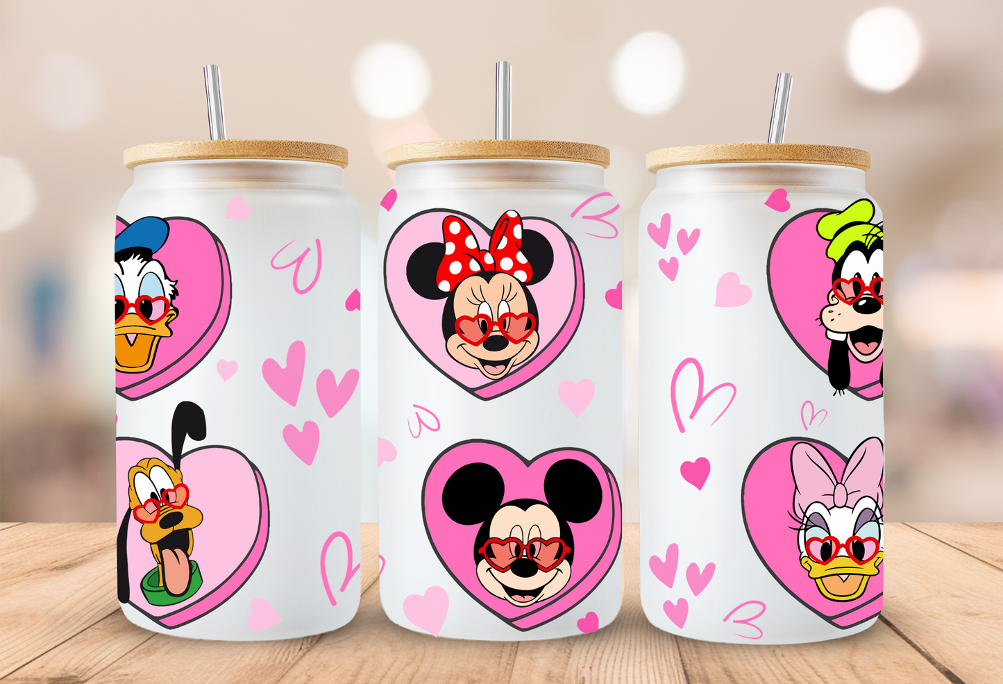 Mouse head Gang Valentines Glass Beer Can