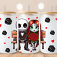 Jack & Sally Glass Beer Can