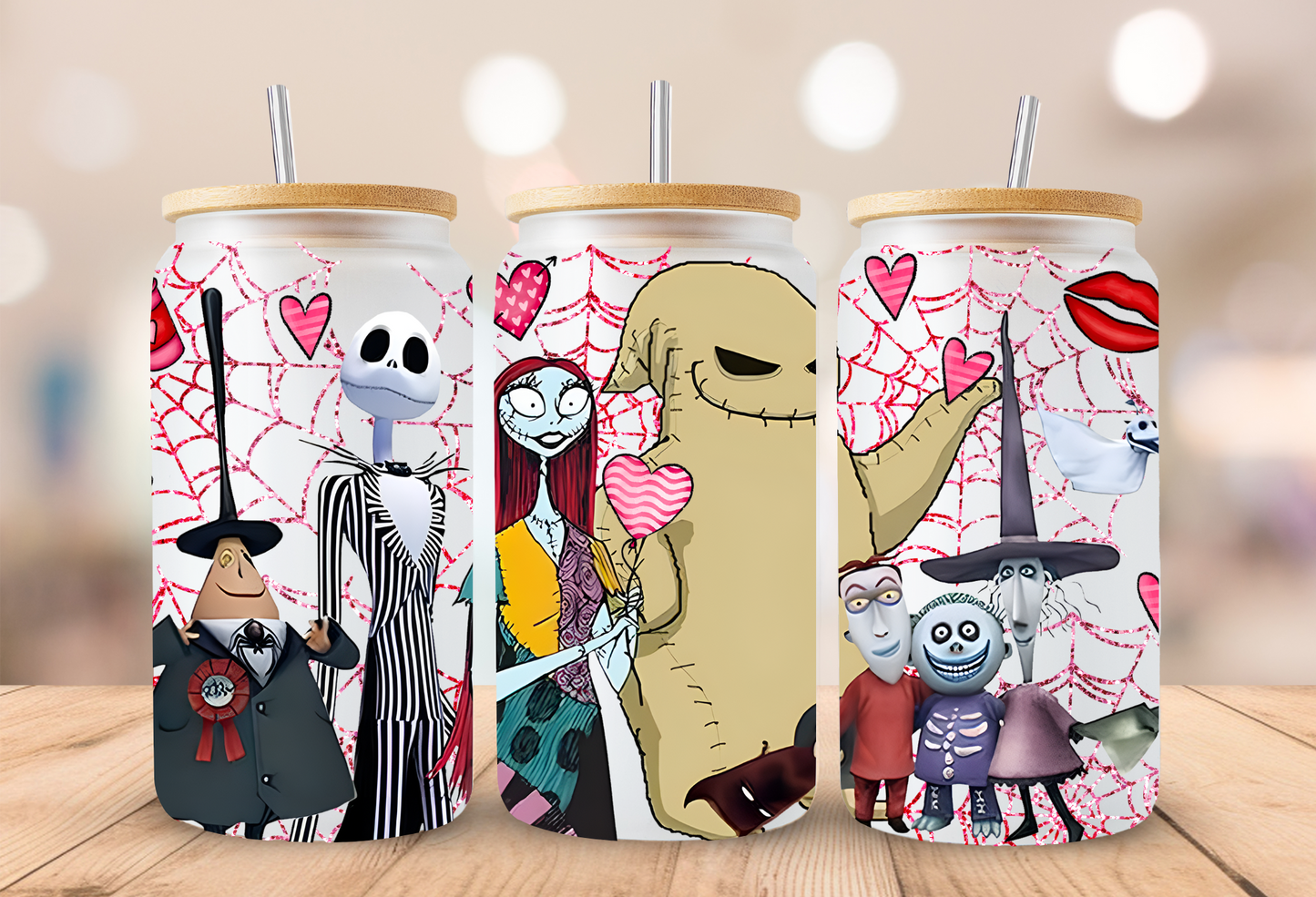 Nightmare Valentines Glass Beer Can