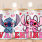 Valentines Stitch & Angel Glass Beer Can