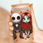 Jack & Sally Glass Beer Can