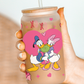 Daisy & Donald Valentines Glass Beer Can