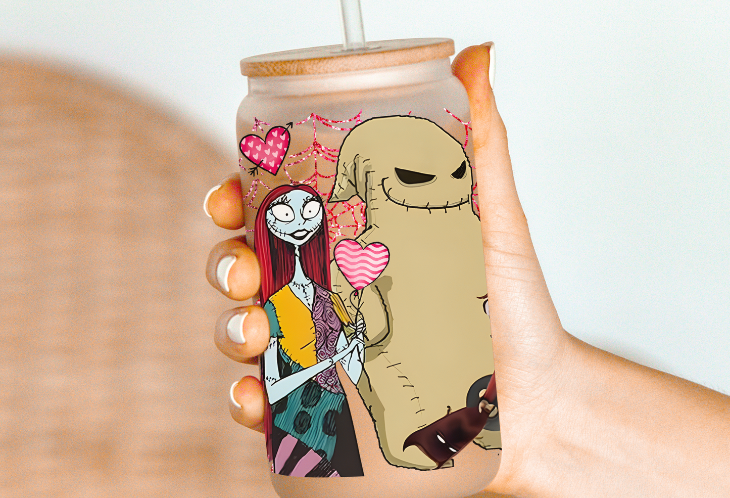 Nightmare Valentines Glass Beer Can