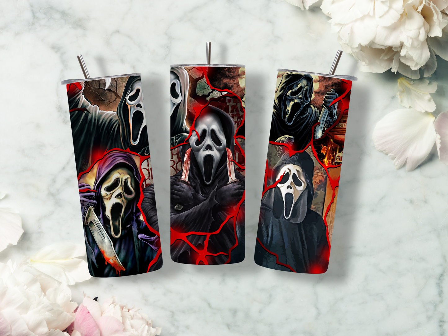 Ghostface Skinny Tumbler