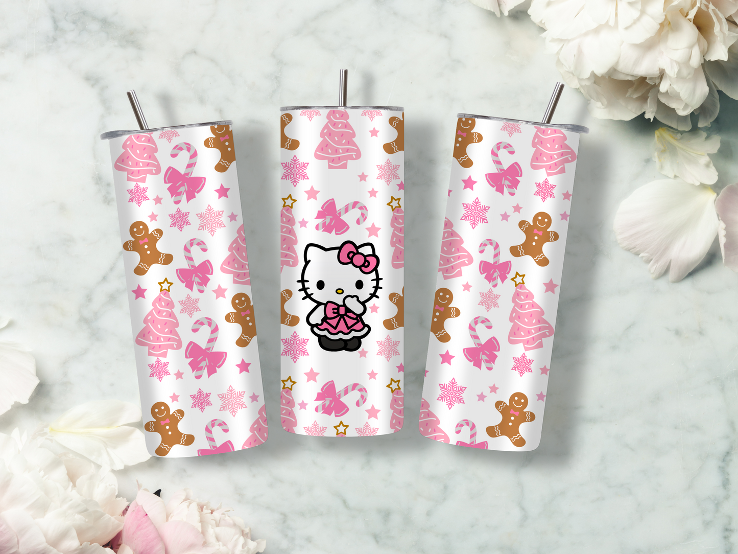 Hello Kitty Pink Christmas Skinny Tumbler