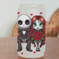 Jack & Sally Glass Beer Can