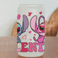 Valentines Stitch & Angel Glass Beer Can