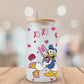 Daisy & Donald Valentines Glass Beer Can