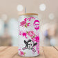 Horror boys Pink Valentines Glass Beer Can