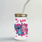 Angel & Stitch Valentines Glass Beer Can